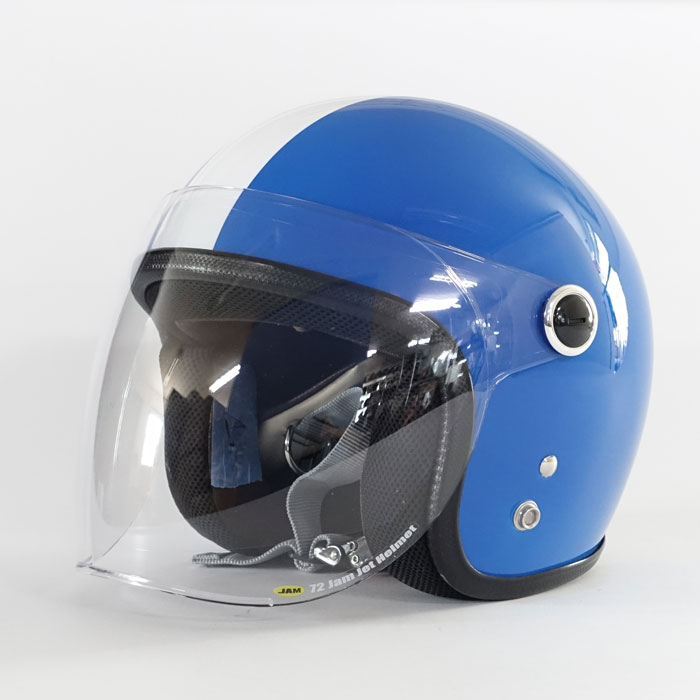 JPK-06 キッズ ホワイトライン ブルー | ジェットヘルメット | 72JAM ...